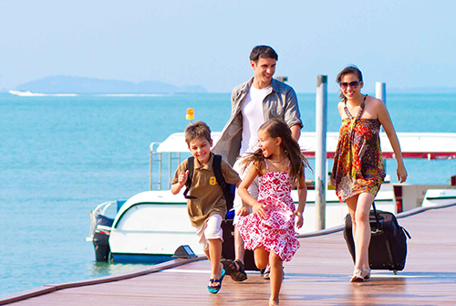 Family enjoying a holiday together